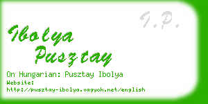 ibolya pusztay business card